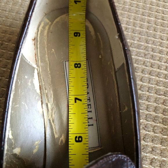 Fratelli Cavallini Women's Brown Croc Leather Print Loafers . - Picture 14 of 14